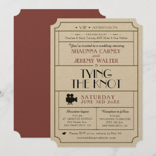 Hochzeit Vintage Ticket Einladung / Kino Film Them