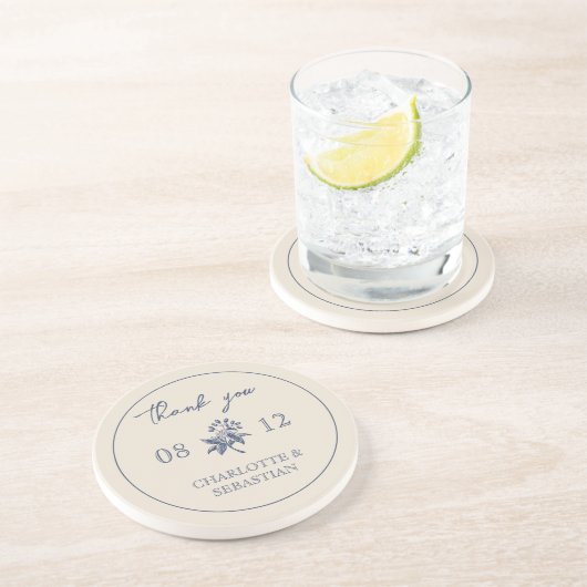 Hochzeit Vintager Blumen Getränkeuntersetzer (Seite)