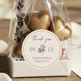 Hochzeit Vintager Blumen Runder Aufkleber