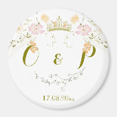 Hochzeit Vintager Blumenklassiker Magnet (Vorne)