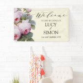 Hochzeit Vintager französischer Rose Banner (Insitu)