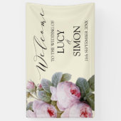 Hochzeit Vintager französischer Rose Banner (Vertikal)
