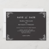 Hochzeit Vintager Ornamente Save The Date (Rückseite)