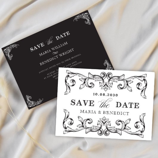 Hochzeit Vintager Ornamente Save The Date