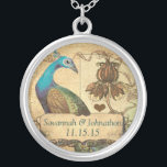 Hochzeit Vintager Pfauenjubiläumsnekklace Versilberte Kette<br><div class="desc">Sehen Sie mehr Vintage Pfauenvogelprodukte sehen Vintagere Vogelprodukte Peacock Wedding Einladungen</div>
