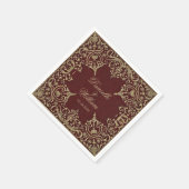 Hochzeit Vintages Burgundy Gold Elegantes Skript Serviette (Ecke)