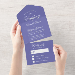 Hochzeit Violet Elegante Kalligraphie UAWG All In One Einladung