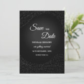 Hochzeit Vollmond Sterne Silber Platin Save The Date (Stehend Vorderseite)