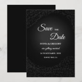 Hochzeit Vollmond Sterne Silber Platin Save The Date (Vorne/Hinten)