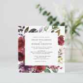 Hochzeit vom Roten Blumenplatz im Herbst Einladung (Stehend Vorderseite)