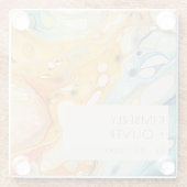 Hochzeit von abstrakten Meereswellen und Sandstein Glasuntersetzer (Rückseite)