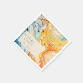 Hochzeit von abstrakten Meereswellen und Sandstein Serviette (Ecke)