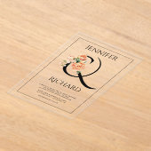 Hochzeit von Ampersand und Pfirsichbäumen Acryleinladungen (Ablage )