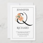 Hochzeit von Ampersand und Pfirsichbäumen QR Einladung (Vorderseite)