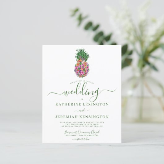 Hochzeit von Ananas mit tropischen Pflanzen (Stehend Vorderseite)