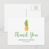 Hochzeit von Ananas Watercolor Vielen Dank Postkarte (Vorne/Hinten)