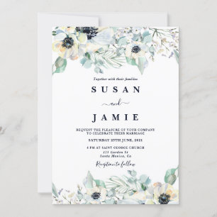 Hochzeit von Anemone Aquarellfarben Einladung