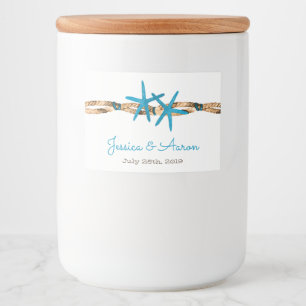 Hochzeit von Aqua Starfish und Nautical Rope Lebensmitteletikett