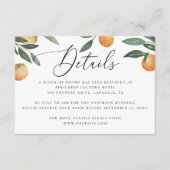 Hochzeit von Aquakulturzitrus. Details zu den Blum Begleitkarte (Vorderseite)