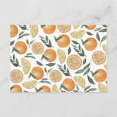 Hochzeit von Aquakulturzitrus. Details zu den Blum Begleitkarte (Rückseite)