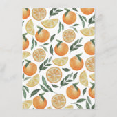 Hochzeit von Aquakulturzitrus. Sommergarten Menükarte (Rückseite)