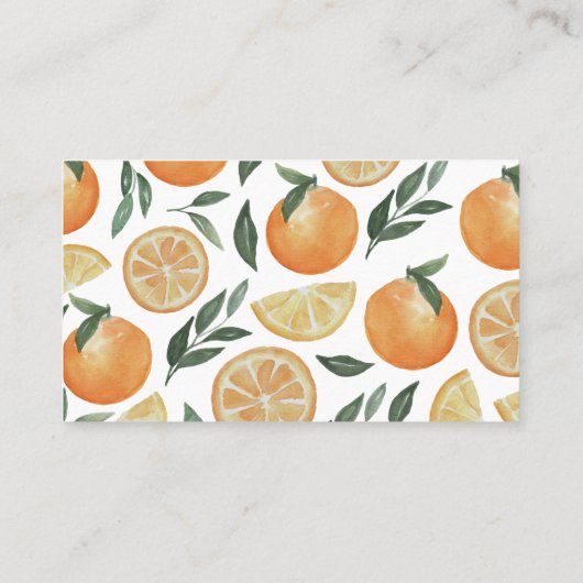 Hochzeit von Aquakulturzitrus. Sommergarten Platzkarte (Rückseite)