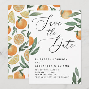 Hochzeit von Aquakulturzitrus. Sommergarten Save The Date