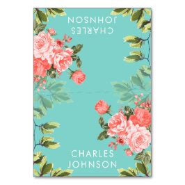 Hochzeit von aquamarinen Blume und Korallen | PLAT Tischnummer