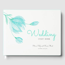 Hochzeit von aquamarinen Peonies Gästebuch