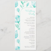 Hochzeit von aquamarinen Peonies Programm (Rückseite)