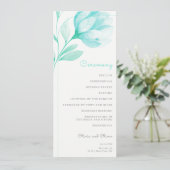 Hochzeit von aquamarinen Peonies Programm (Stehend Vorderseite)