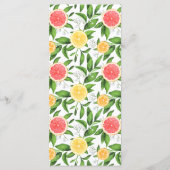 Hochzeit von Aquarell und Orangen Menükarte (Rückseite)