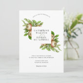 Hochzeit von Aquarelläpfeln Einladung (Stehend Vorderseite)