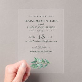 Hochzeit von Aquarellblättern Acryleinladungen