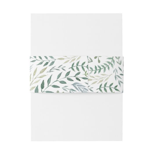 Hochzeit von Aquarellblättern Einladungsbanderole (Rückseitenbeispiel)