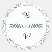 Hochzeit von Aquarellblättern Runder Aufkleber (Vorderseite)