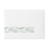 Hochzeit von Aquarellblättern Rundum-Adressaufkleber (Vorderseite)