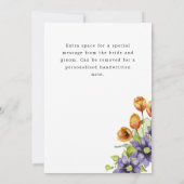 Hochzeit von Aquarellblumen Dankeskarte (Rückseite)