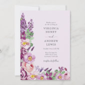 Hochzeit von Aquarellblumen Einladung (Vorderseite)