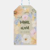 Hochzeit von Aquarellblumen Geschenkanhänger (Rückseite)