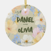 Hochzeit von Aquarellblumen Keramik Ornament (Vorne)