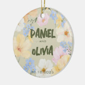 Hochzeit von Aquarellblumen Keramik Ornament (Links)