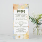 Hochzeit von Aquarellblumen Menükarte (Stehend Vorderseite)