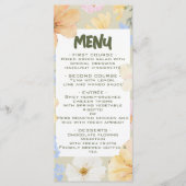 Hochzeit von Aquarellblumen Menükarte (Vorderseite)