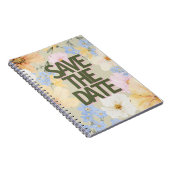 Hochzeit von Aquarellblumen Notizblock (Rechte Seite)