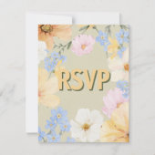Hochzeit von Aquarellblumen RSVP Karte (Vorderseite)