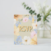 Hochzeit von Aquarellblumen RSVP Karte (Stehend Vorderseite)
