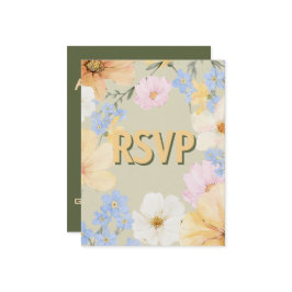 Hochzeit von Aquarellblumen RSVP Karte