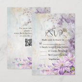 Hochzeit von Aquarellblumen RSVP Karte (Vorne/Hinten)