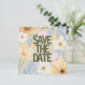 Hochzeit von Aquarellblumen Save The Date (Stehend Vorderseite)